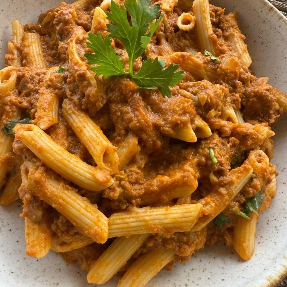 Penne com camarão